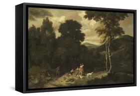 Landscape with Hunters-Jacob Esselens-Framed Stretched Canvas