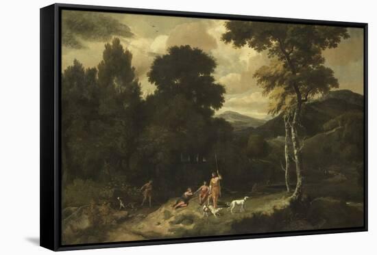 Landscape with Hunters-Jacob Esselens-Framed Stretched Canvas