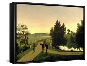 Landscape with Hunters-Ignati Stepanovich Shchedrovsky-Framed Stretched Canvas