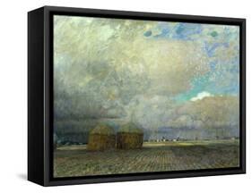 Landscape with Huts, 1900-Leopold Karl Walter von Kalckreuth-Framed Stretched Canvas