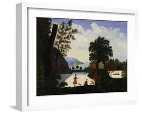 Landscape with Indians, 1880-American School-Framed Giclee Print