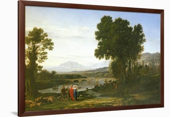 Landscape with Jacob and Laban and Laban's Daughters, 1654-Claude Lorraine-Framed Giclee Print