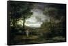 Landscape with Jacob Wrestling with the Angel, or Night, 1672-Claude Lorraine-Framed Stretched Canvas