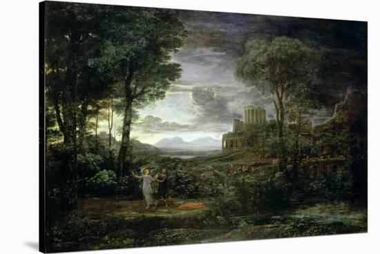 Landscape with Jacob Wrestling with the Angel, or Night, 1672-Claude Lorraine-Stretched Canvas