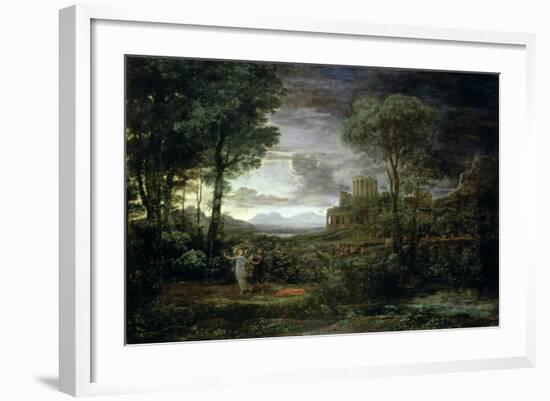 Landscape with Jacob Wrestling with the Angel, or Night, 1672-Claude Lorraine-Framed Giclee Print