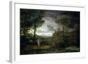 Landscape with Jacob Wrestling with the Angel, or Night, 1672-Claude Lorraine-Framed Giclee Print