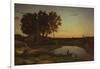 Landscape with Lake and Boatman, 1839-Jean Baptiste Camille Corot-Framed Giclee Print