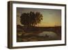 Landscape with Lake and Boatman, 1839-Jean Baptiste Camille Corot-Framed Premium Giclee Print