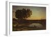 Landscape with Lake and Boatman, 1839-Jean Baptiste Camille Corot-Framed Giclee Print