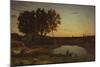 Landscape with Lake and Boatman, 1839-Jean Baptiste Camille Corot-Mounted Giclee Print