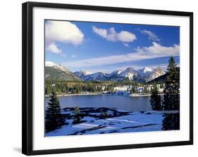 Landscape with Lake and Mountains in Background, Colorado, USA-Massimo Borchi-Framed Photographic Print