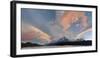 Landscape with Lake Grey and mountains at sunset, Patagonia, Chile-Panoramic Images-Framed Photographic Print