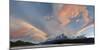 Landscape with Lake Grey and mountains at sunset, Patagonia, Chile-Panoramic Images-Mounted Photographic Print