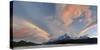 Landscape with Lake Grey and mountains at sunset, Patagonia, Chile-Panoramic Images-Stretched Canvas