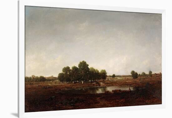 Landscape with Marsh (Oil on Cradled Panel)-Theodore Rousseau-Framed Giclee Print