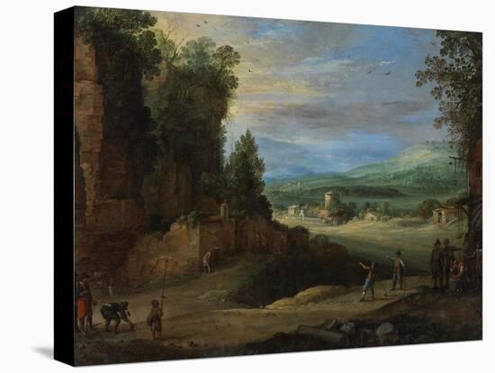 Landscape with Men Playing 'Mail À La Chicane', 1624-Paul Brill-Stretched Canvas