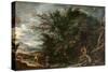 Landscape with Mercury and the Dishonest Woodman, C.1650-Salvator Rosa-Stretched Canvas