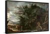 Landscape with Mercury and the Dishonest Woodman, C.1650-Salvator Rosa-Framed Stretched Canvas