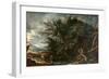 Landscape with Mercury and the Dishonest Woodman, C.1650-Salvator Rosa-Framed Giclee Print