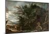 Landscape with Mercury and the Dishonest Woodman, C.1650-Salvator Rosa-Mounted Giclee Print
