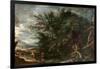 Landscape with Mercury and the Dishonest Woodman, C.1650-Salvator Rosa-Framed Giclee Print