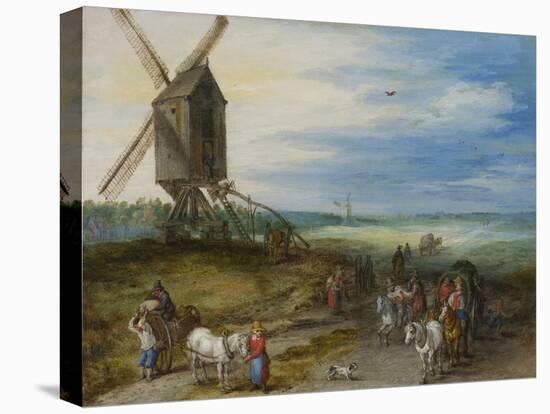 Landscape with Mill and Carts, C.1611-Jan Brueghel the Elder-Stretched Canvas