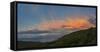 Landscape with moody sky at sunset above Kealakekua Bay, South Kona, Hawaii Islands, USA-Panoramic Images-Framed Stretched Canvas