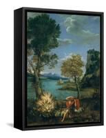 Landscape with Moses and the Burning Bush, 1610-16-Domenichino-Framed Stretched Canvas