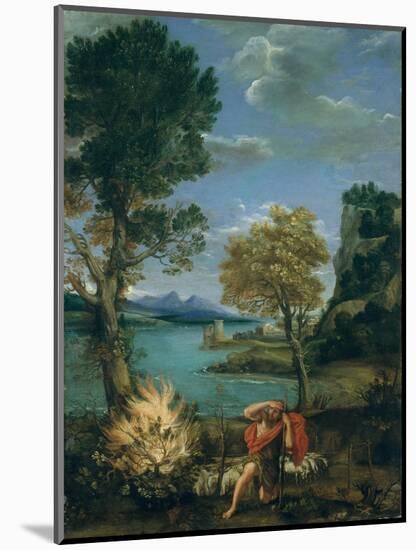 Landscape with Moses and the Burning Bush, 1610-16-Domenichino-Mounted Giclee Print