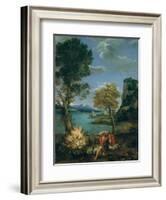 Landscape with Moses and the Burning Bush, 1610-16-Domenichino-Framed Giclee Print