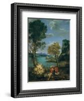 Landscape with Moses and the Burning Bush, 1610-16-Domenichino-Framed Giclee Print