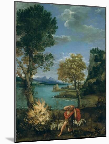 Landscape with Moses and the Burning Bush, 1610-16-Domenichino-Mounted Giclee Print