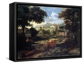 Landscape with Moses Saved from the Nile, Late 17th or 18th Century-Etienne Allegrain-Framed Stretched Canvas