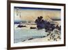 Landscape with Mount Fuji in the Background, Japanese Wood-Cut Print-Lantern Press-Framed Art Print