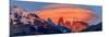 Landscape with mountains at sunset, Torres del Paine National Park, Chile-Panoramic Images-Mounted Photographic Print