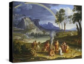 Landscape with Noah Offering a Sacrifice of Gratitude, 1803-Joseph Anton Koch-Stretched Canvas