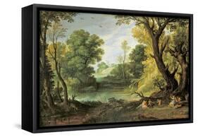 Landscape with Nymphs and Satyrs, 1623-Paul Brill Or Bril-Framed Stretched Canvas