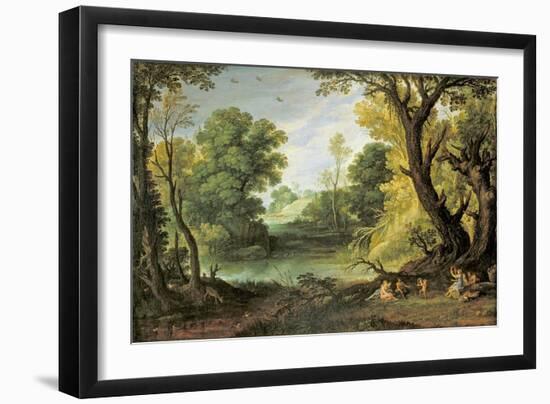 Landscape with Nymphs and Satyrs, 1623-Paul Brill Or Bril-Framed Giclee Print