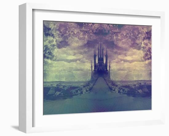 Landscape with Old Castle at Night-JackyBrown-Framed Art Print