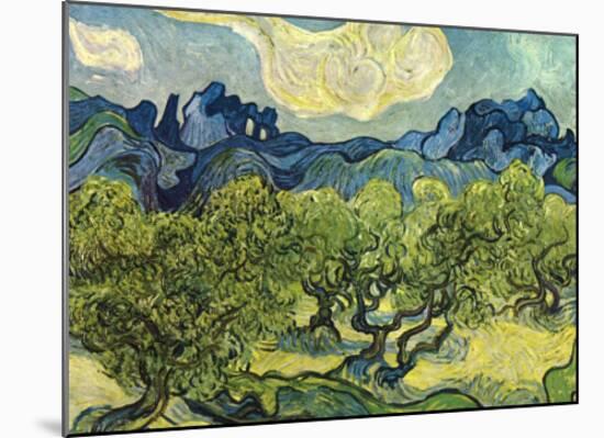 Landscape with Olive Trees-Vincent van Gogh-Mounted Art Print