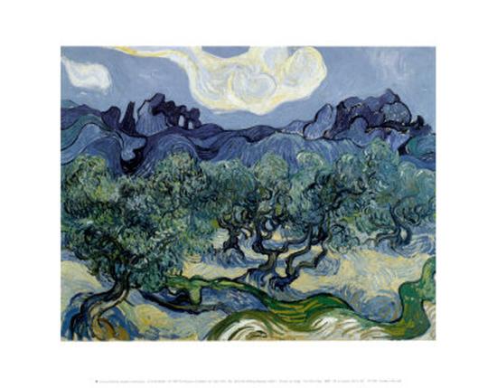 Landscape with Olive Trees-Vincent van Gogh-Lamina Framed Art Print