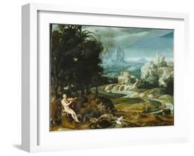 Landscape with Orpheus, c.1570-Flemish School-Framed Giclee Print