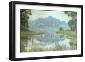 Landscape with Overgrown Pond, circa 1900-Jean Francis Auburtin-Framed Giclee Print