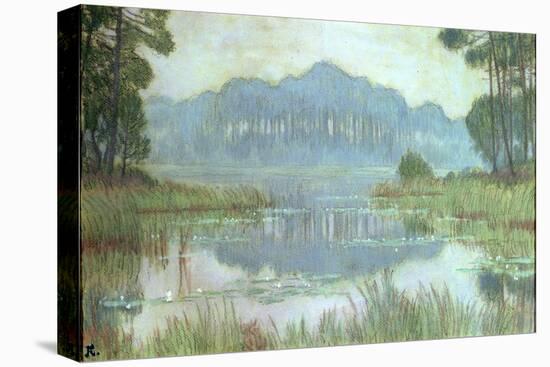 Landscape with Overgrown Pond, circa 1900-Jean Francis Auburtin-Stretched Canvas