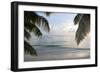 Landscape with Palm Leaves and Beach at Sunset, Grand Anse, Praslin Island, Seychelles-Guido Cozzi-Framed Photographic Print