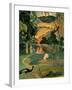 Landscape with Peacock-Paul Gauguin-Framed Art Print