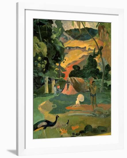 Landscape with Peacock-Paul Gauguin-Framed Art Print