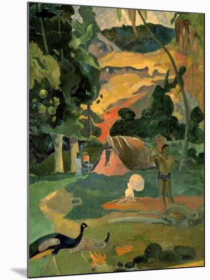 Landscape with Peacock-Paul Gauguin-Mounted Art Print