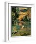 Landscape with Peacock-Paul Gauguin-Framed Art Print