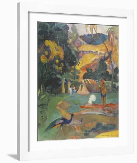 Landscape with Peacocks-Paul Gauguin-Framed Premium Giclee Print